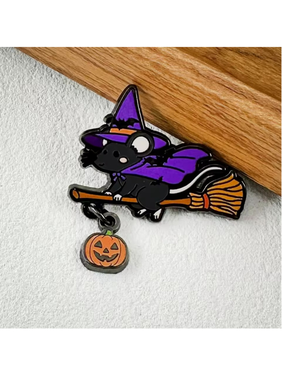 Unbranded Jewelry - Adorable Black & Purple Witch Mouse Halloween Brooch Enamel Pin